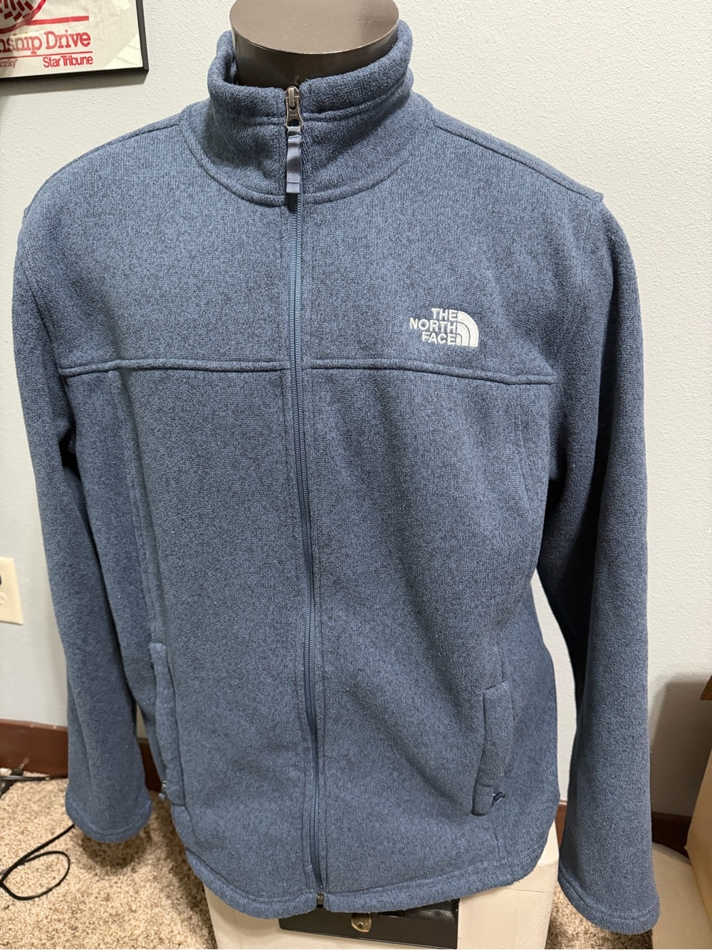 The North Face Men's Slate Blue Full-Zip Fleece Jacket